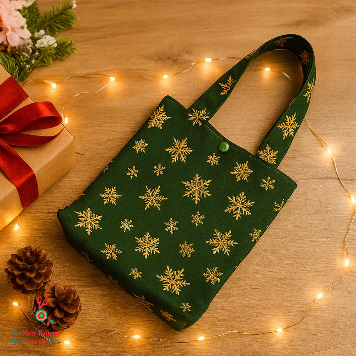 Floral Mini Tote Bag Sewing Pattern – Reversible Fabric Bag PDF Tutorial for Beginners - Hand Trendy