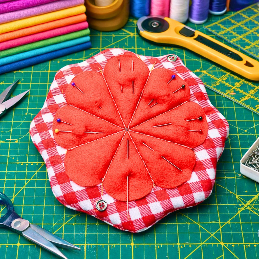 Folding Needle Case Pattern PDF Sewing Tutorial With Flower Pin Cushion Organizer For Travel