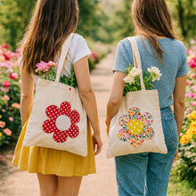 Flower Tote Bag Sewing Pattern PDF, DIY Fabric Flower Tote Bag Tutorial