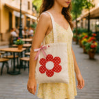 Flower Tote Bag Sewing Pattern PDF, DIY Fabric Flower Tote Bag Tutorial - Hand Trendy