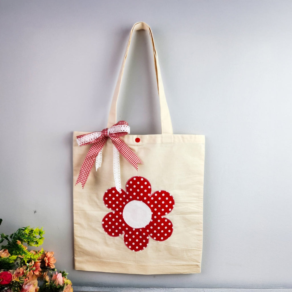 Flower Tote Bag Sewing Pattern PDF, DIY Fabric Flower Tote Bag Tutorial - Hand Trendy