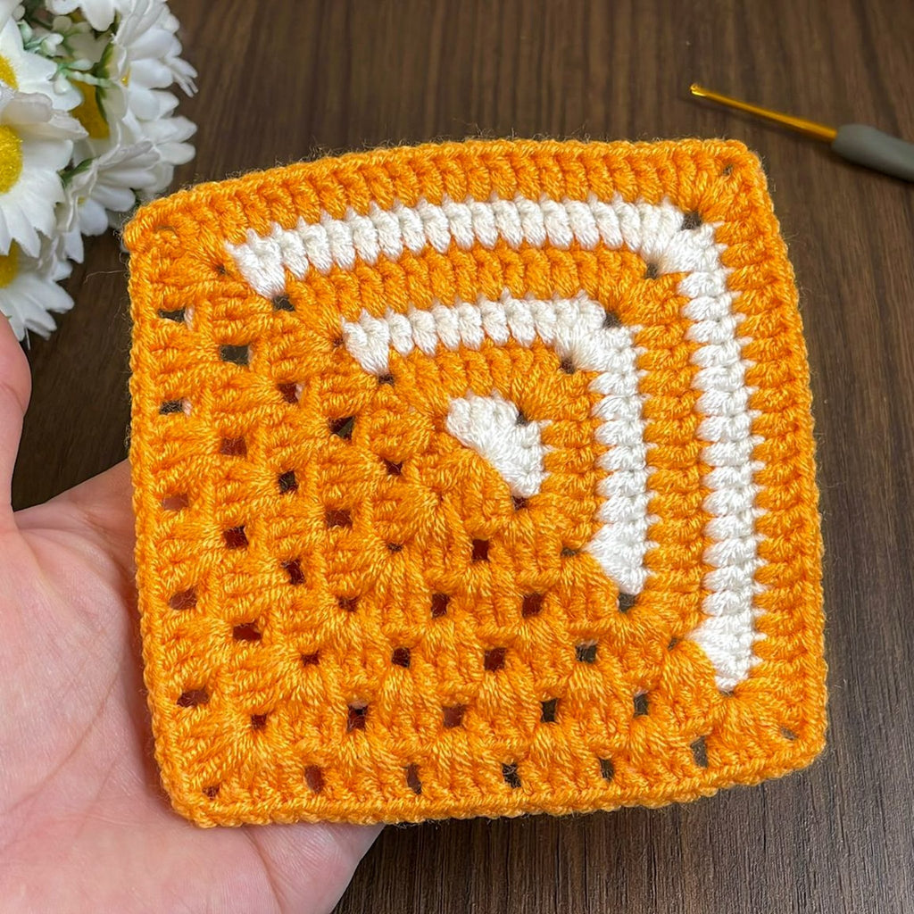Geometric Crochet Coaster Pattern PDF – Modern Mug Mat Tutorial – Handmade Home Decor Crochet Design - Hand Trendy