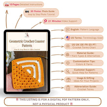 Geometric Crochet Coaster Pattern PDF – Modern Mug Mat Tutorial – Handmade Home Decor Crochet Design