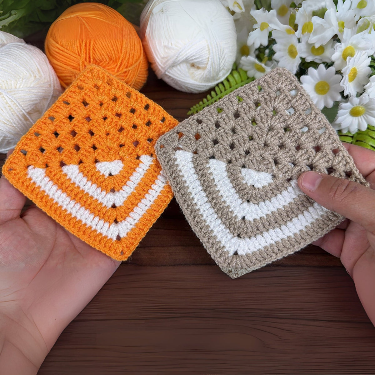 Geometric Crochet Coaster Pattern PDF – Modern Mug Mat Tutorial – Handmade Home Decor Crochet Design - Hand Trendy