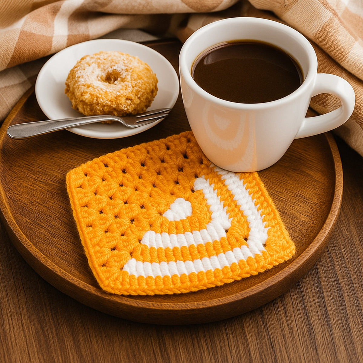 Geometric Crochet Coaster Pattern PDF – Modern Mug Mat Tutorial – Handmade Home Decor Crochet Design - Hand Trendy