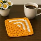 Geometric Crochet Coaster Pattern PDF – Modern Mug Mat Tutorial – Handmade Home Decor Crochet Design - Hand Trendy