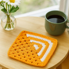 Geometric Crochet Coaster Pattern PDF – Modern Mug Mat Tutorial – Handmade Home Decor Crochet Design