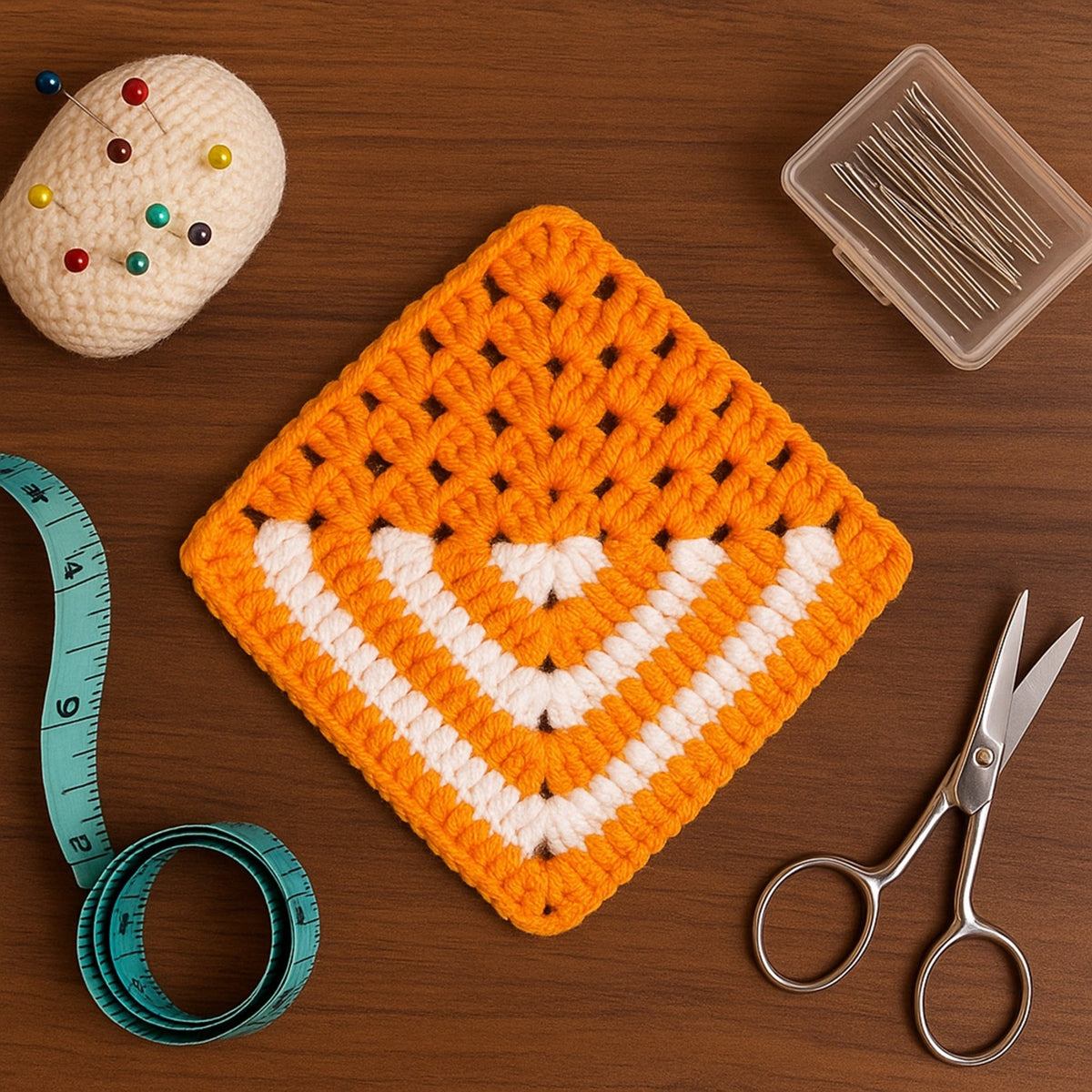 Geometric Crochet Coaster Pattern PDF – Modern Mug Mat Tutorial – Handmade Home Decor Crochet Design - Hand Trendy