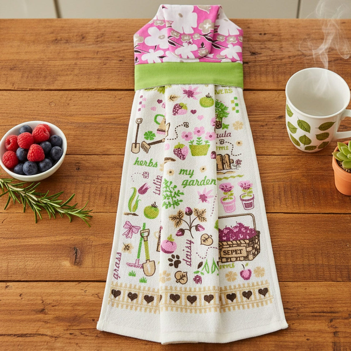 Hanging Kitchen Towel Sewing Pattern With Loop Design For Practical Home Use - Hand Trendy