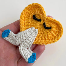 Crochet Heart Keychain Pattern PDF, Cute Heart Character Charm, Folded Hands Design