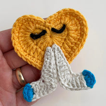 Crochet Heart Keychain Pattern PDF, Cute Heart Character Charm, Folded Hands Design