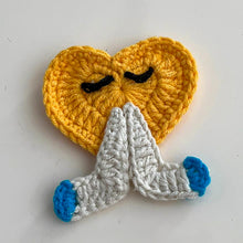 Crochet Heart Keychain Pattern PDF, Cute Heart Character Charm, Folded Hands Design