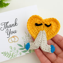 Crochet Heart Keychain Pattern PDF, Cute Heart Character Charm, Folded Hands Design