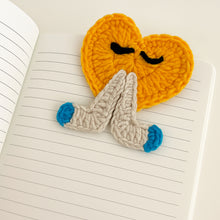 Crochet Heart Keychain Pattern PDF, Cute Heart Character Charm, Folded Hands Design