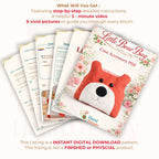 Fox Sewing Pattern PDF Plush Animal Pillow Toy Nursery Decor Template