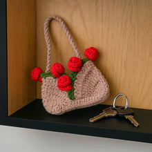 Mini Crochet Rose Bag Pattern PDF – Tiny Floral Purse Ornament Tutorial – Handmade Crochet Decor - Hand Trendy