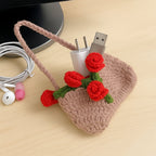 Mini Crochet Rose Bag Pattern PDF – Tiny Floral Purse Ornament Tutorial – Handmade Crochet Decor - Hand Trendy