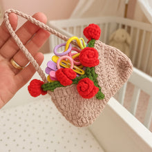 Mini Crochet Rose Bag Pattern PDF – Tiny Floral Purse Ornament Tutorial – Handmade Crochet Decor - Hand Trendy
