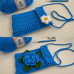 Crochet Phone Bag Pattern PDF, Daisy Crossbody Bag Tutorial, Minimalist Shoulder Purse Design