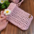 Crochet Phone Bag Pattern PDF, Daisy Crossbody Bag Tutorial, Minimalist Shoulder Purse Design