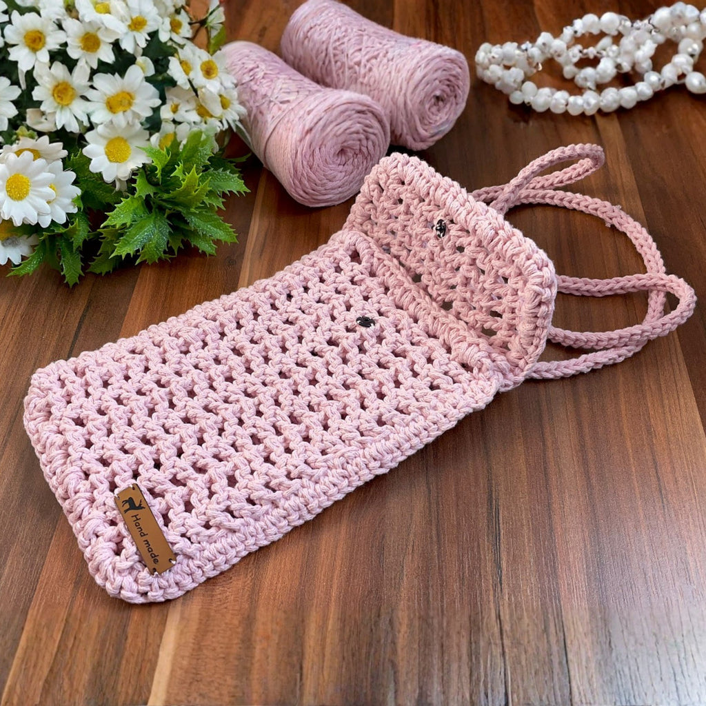 Crochet Phone Bag Pattern PDF, Daisy Crossbody Bag Tutorial, Minimalist Shoulder Purse Design