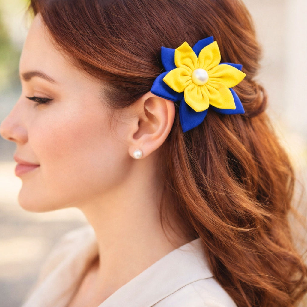 Fabric Flower Hair Clip Pattern PDF Layered Petal Hair Bow - image 2