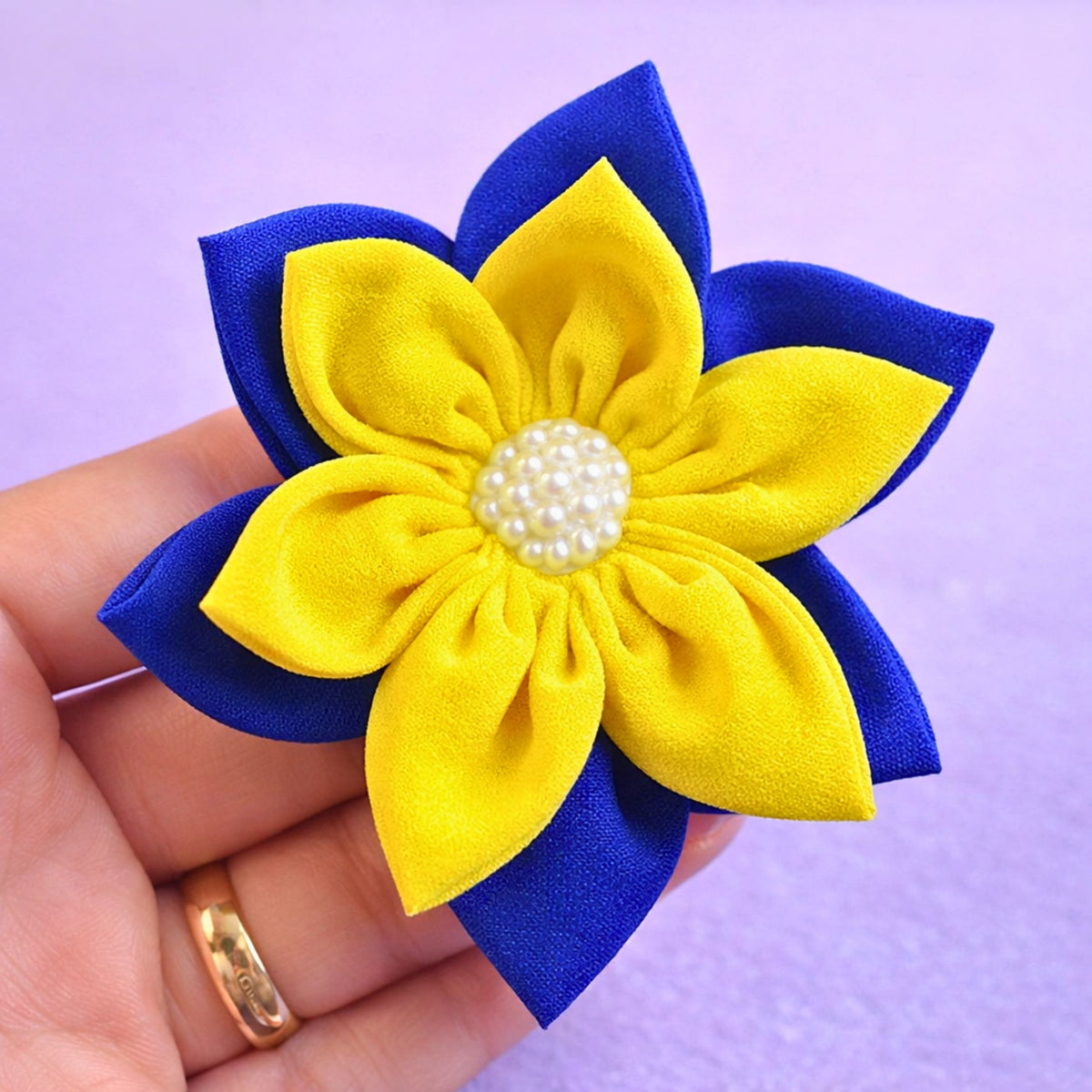Fabric Flower Hair Clip Pattern PDF Layered Petal Hair Bow Template Handmade Hair Accessory Tutorial