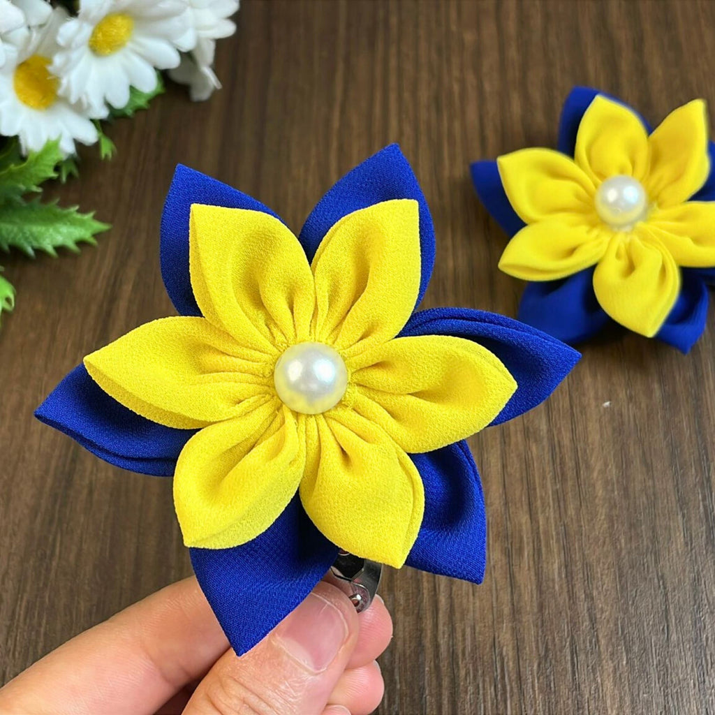 Fabric Flower Hair Clip Pattern PDF Layered Petal Hair Bow Template Handmade Hair Accessory Tutorial