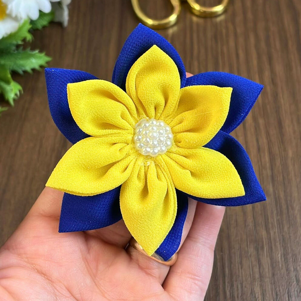 Fabric Flower Hair Clip Pattern PDF Layered Petal Hair Bow Template Handmade Hair Accessory Tutorial
