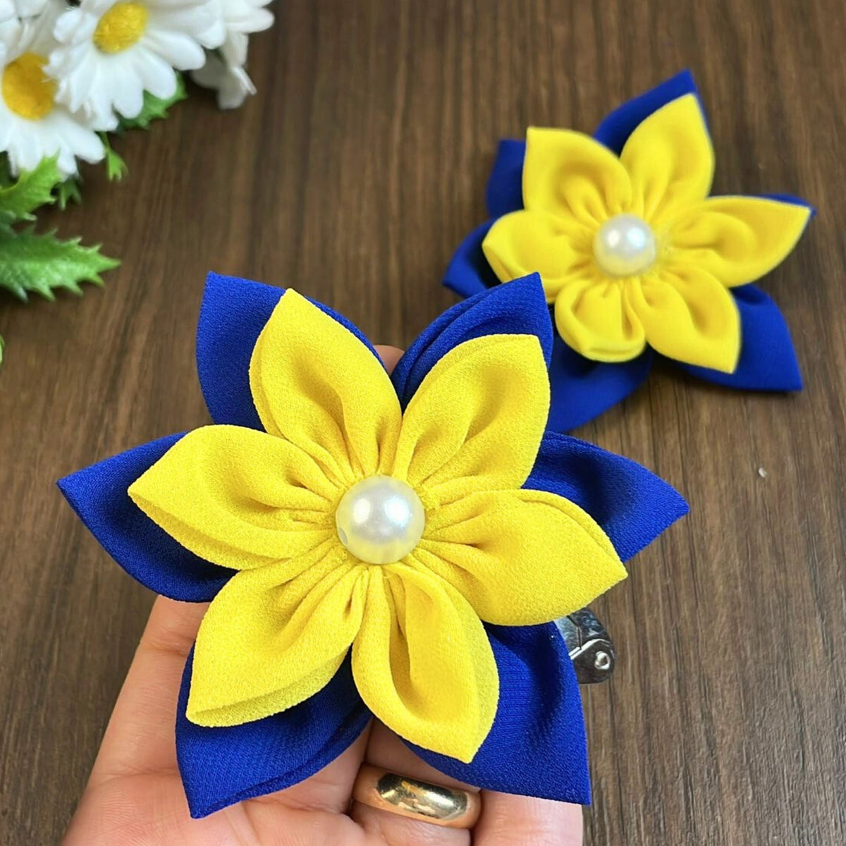 Fabric Flower Hair Clip Pattern PDF Layered Petal Hair Bow Template Handmade Hair Accessory Tutorial