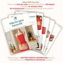 Apron Sewing Pattern PDF With Pocket And Waist Tie For Home Kitchen Use - Hand Trendy