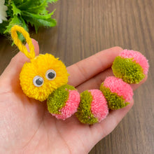Pom Pom Caterpillar Keychain Pattern, Cute Yarn Bug Charm Tutorial