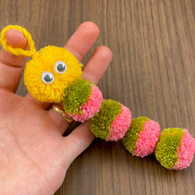 Pom Pom Caterpillar Keychain Pattern, Cute Yarn Bug Charm Tutorial