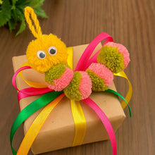 Pom Pom Caterpillar Keychain Pattern, Cute Yarn Bug Charm Tutorial