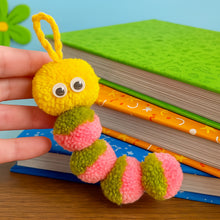 Pom Pom Caterpillar Keychain Pattern, Cute Yarn Bug Charm Tutorial