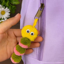 Pom Pom Caterpillar Keychain Pattern, Cute Yarn Bug Charm Tutorial