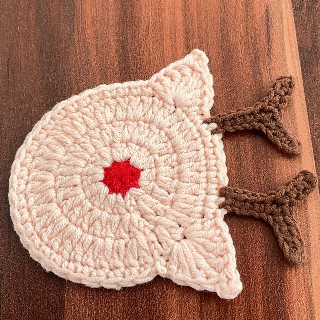 Reindeer Coaster Crochet Pattern Mug Coaster Design For Festive Table And Winter Home Decor