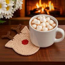 Reindeer Coaster Crochet Pattern Mug Coaster Design For Festive Table And Winter Home Decor