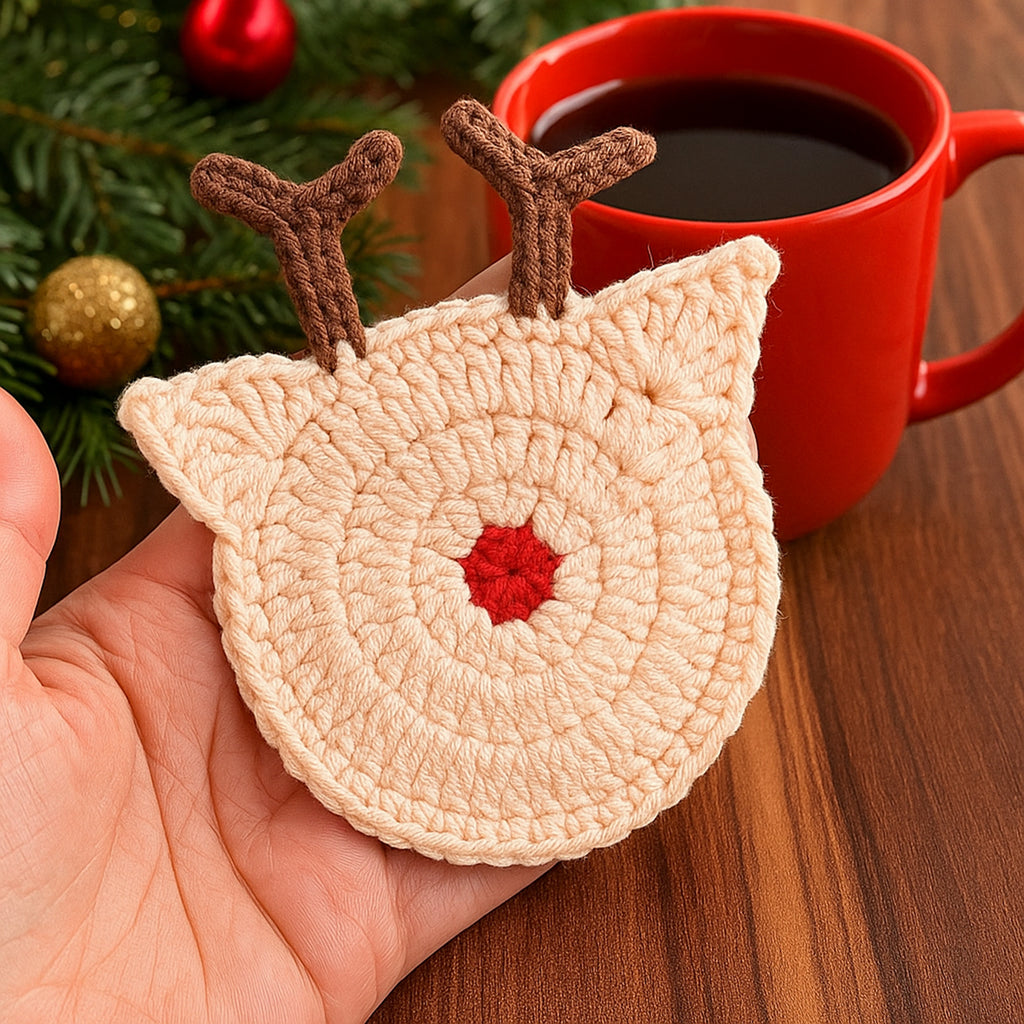 Reindeer Coaster Crochet Pattern Mug Coaster Design - image 2