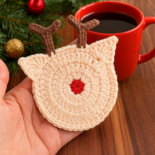 Reindeer Coaster Crochet Pattern Mug Coaster Design For Festive Table And Winter Home Decor