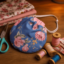 Round Drawstring Pouch Sewing Pattern – Floral Cosmetic Bag PDF Tutorial - Hand Trendy