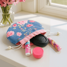 Round Drawstring Pouch Sewing Pattern – Floral Cosmetic Bag PDF Tutorial - Hand Trendy