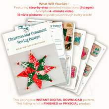 Christmas Star Ornament Sewing Pattern – Folded Fabric Star PDF Tutorial for Beginners