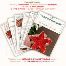 Crochet Star Pattern PDF – Holiday Ornaments & Christmas Decor DIY