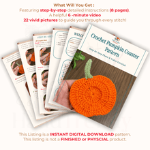 Crochet Pumpkin Coaster Pattern For Fall Decor – Handmade Halloween Table Ornament - Hand Trendy