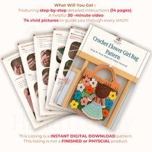 Crochet Flower Girl Bag Pattern PDF – Handmade Crochet Tote Tutorial – Floral Crochet Purse - Hand Trendy