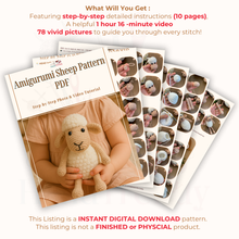 Amigurumi Sheep Pattern PDF, Crochet Plush Lamb Tutorial, Easy Stuffed Animal Pattern