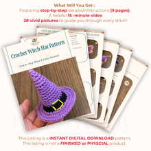 Crochet Witch Hat Pattern For Halloween Decor – Mini Amigurumi Wizard Hat PDF