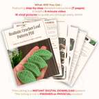 Realistic Crochet Leaf Pattern PDF, Nature - Inspired 3D Leaf Applique for Home Decoration - Hand Trendy