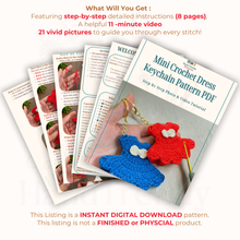 Mini Crochet Dress Keychain Pattern PDF – Cute Amigurumi Bag Charm